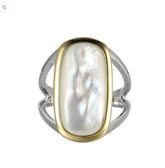 Sterling Silver Ring with Mother of Pearl - Sz. 8